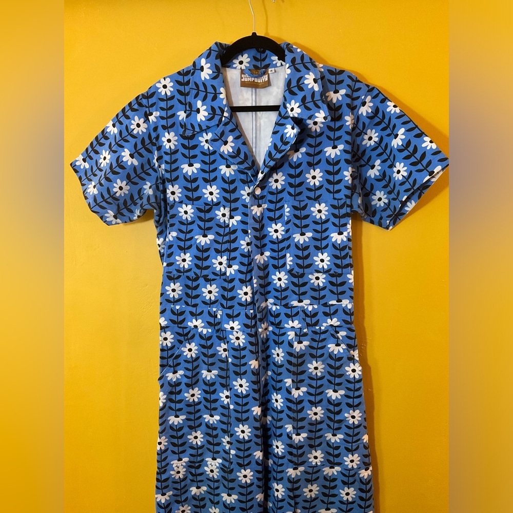 Big Bud Press Rare Blue Lazy Daisy Jumpsuit Size L